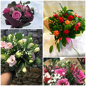 mišri dienos gėlių puokštė